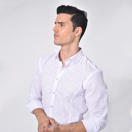 Crackle Button Down Jacquard Shirt Shirts Eight-X