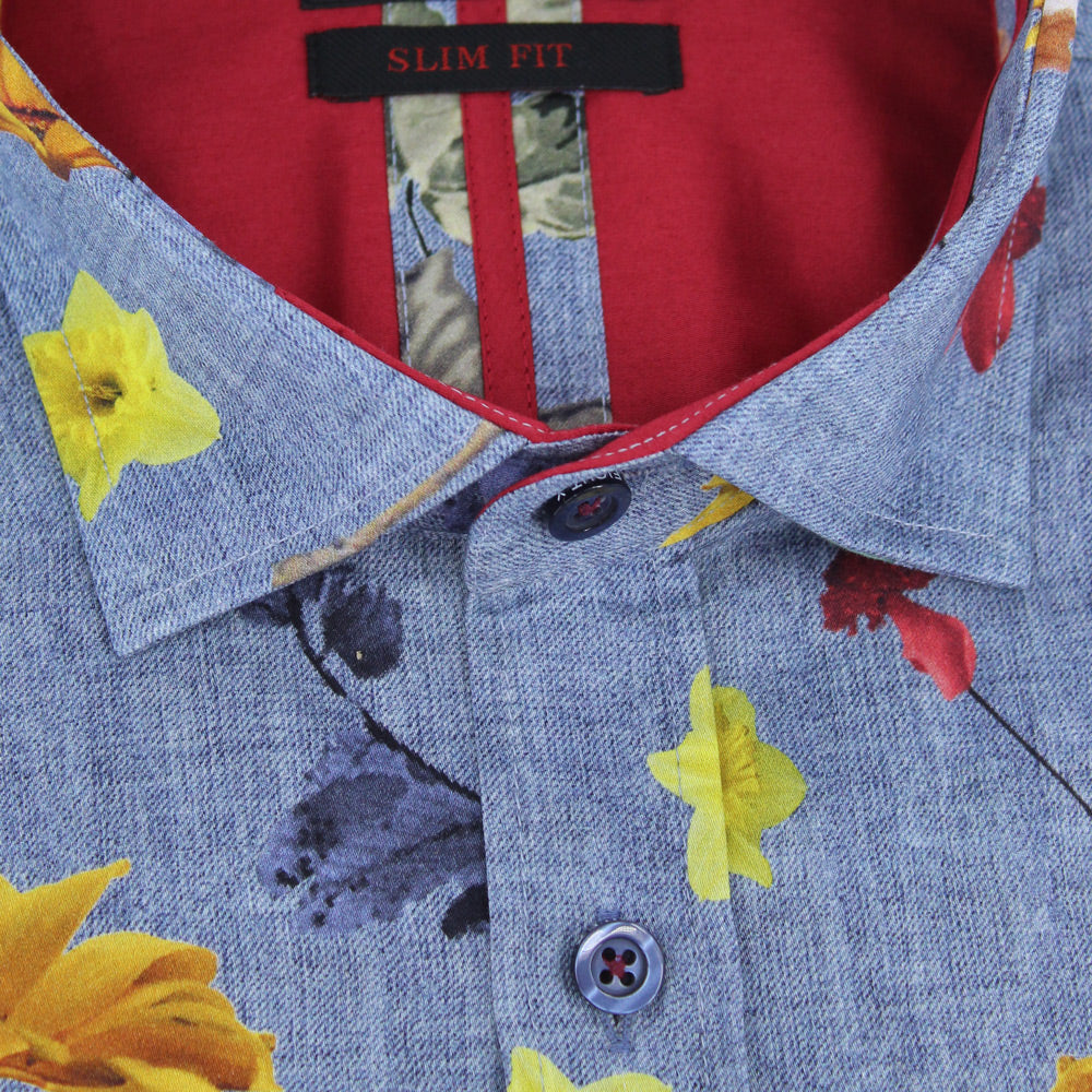 Daisies On Indigo Button Down Shirt Shirts Eight-X