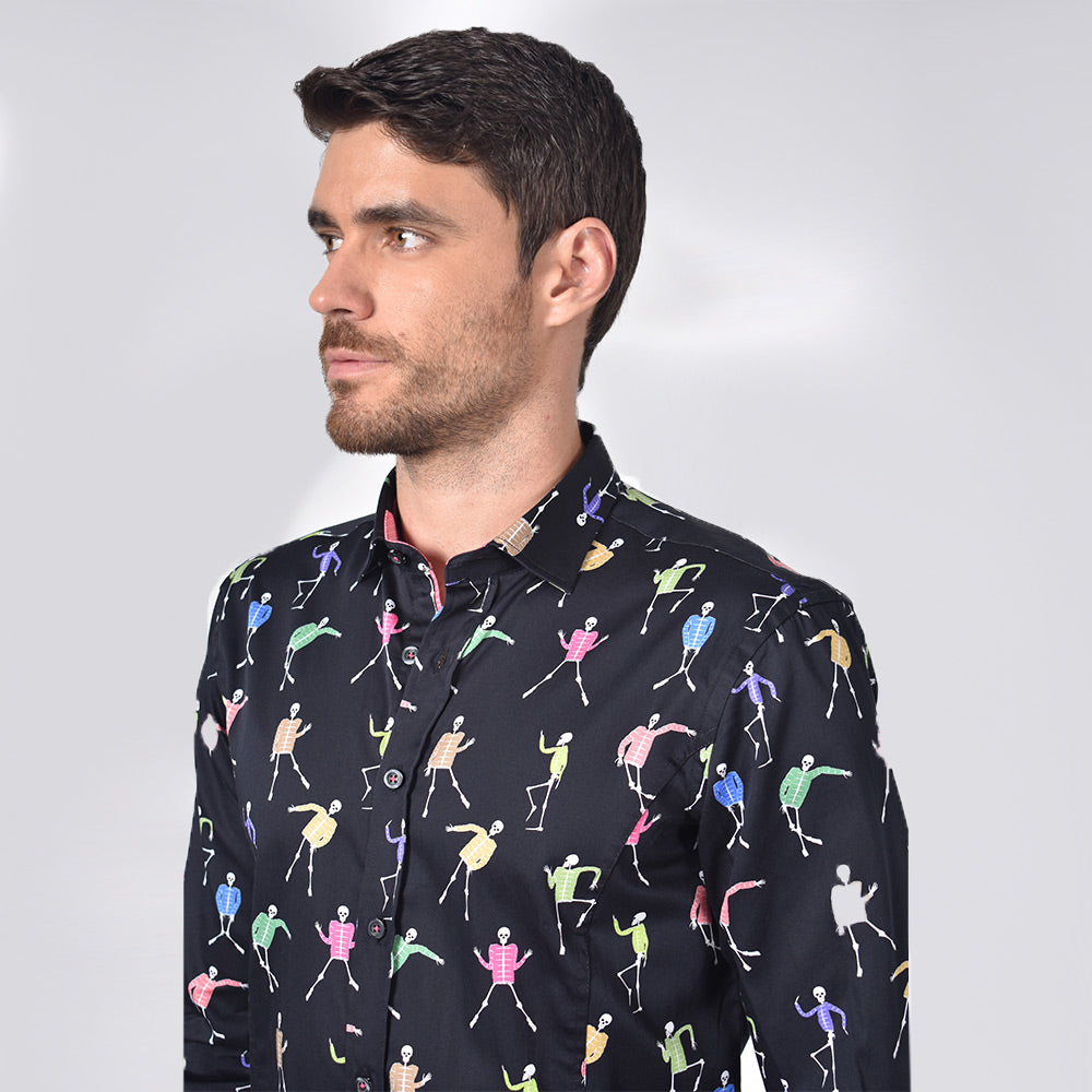 Dancing Skeletons Button Down Shirt Shirts Eight-X