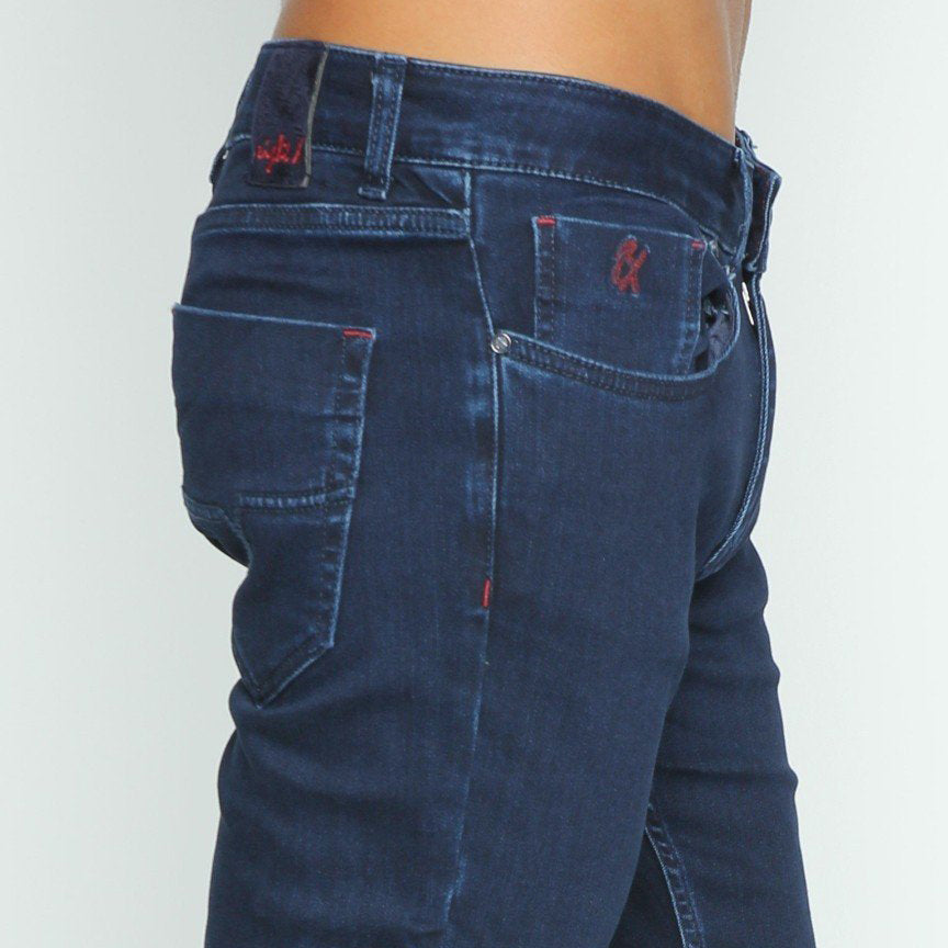 Dark Denim Slim Fit Stretch Jeans #EIG-30 Jeans Eight-X