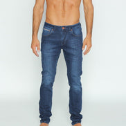 Dark Stretch Denim Jeans With Fade #EIG-32 Jeans Eight-X