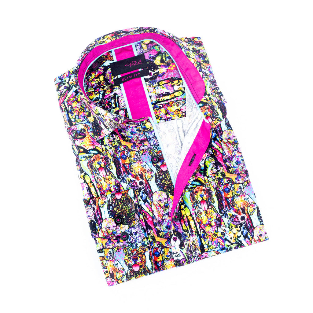 Dawg Button Down Shirt Shirts EightX MULTI S