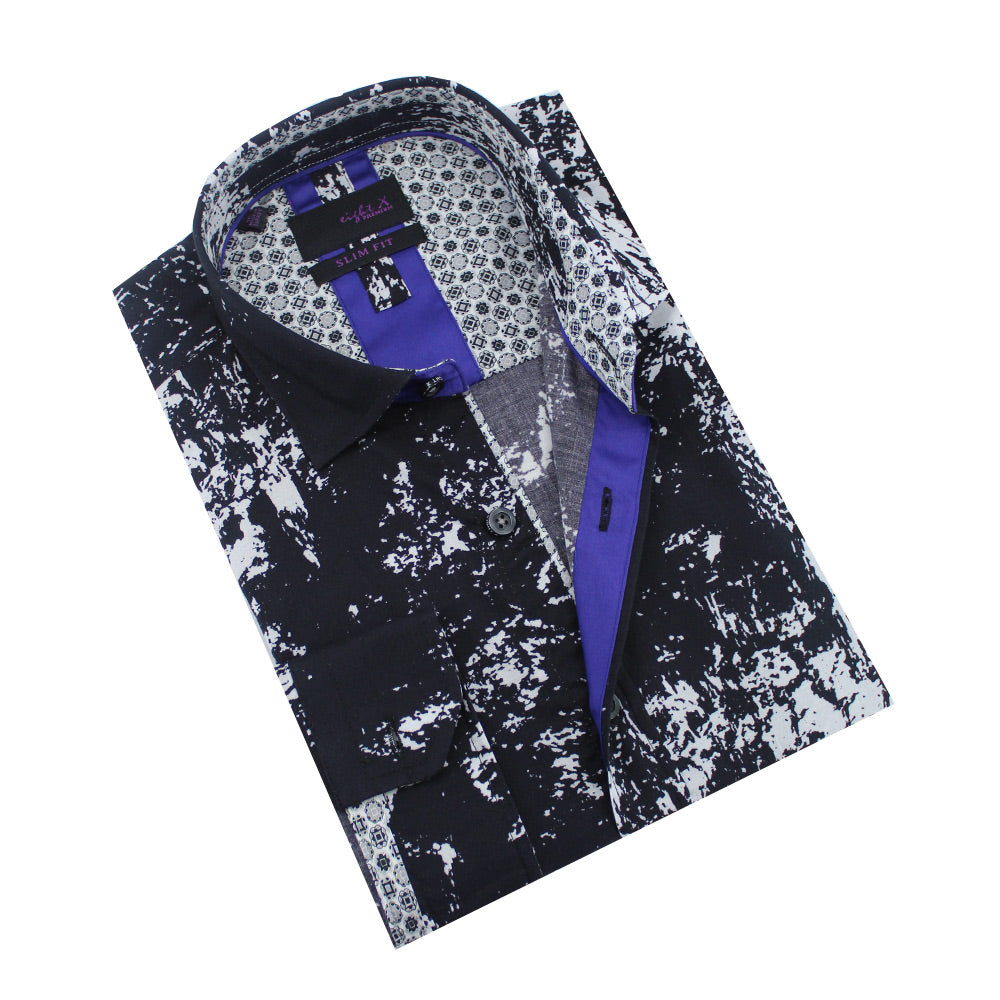 Deep Static Button Down Shirt Shirts Eight-X BLACK S