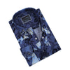 Distressed Denim Floral Flocking Button Down Shirt Shirts Eight-X NAVY S