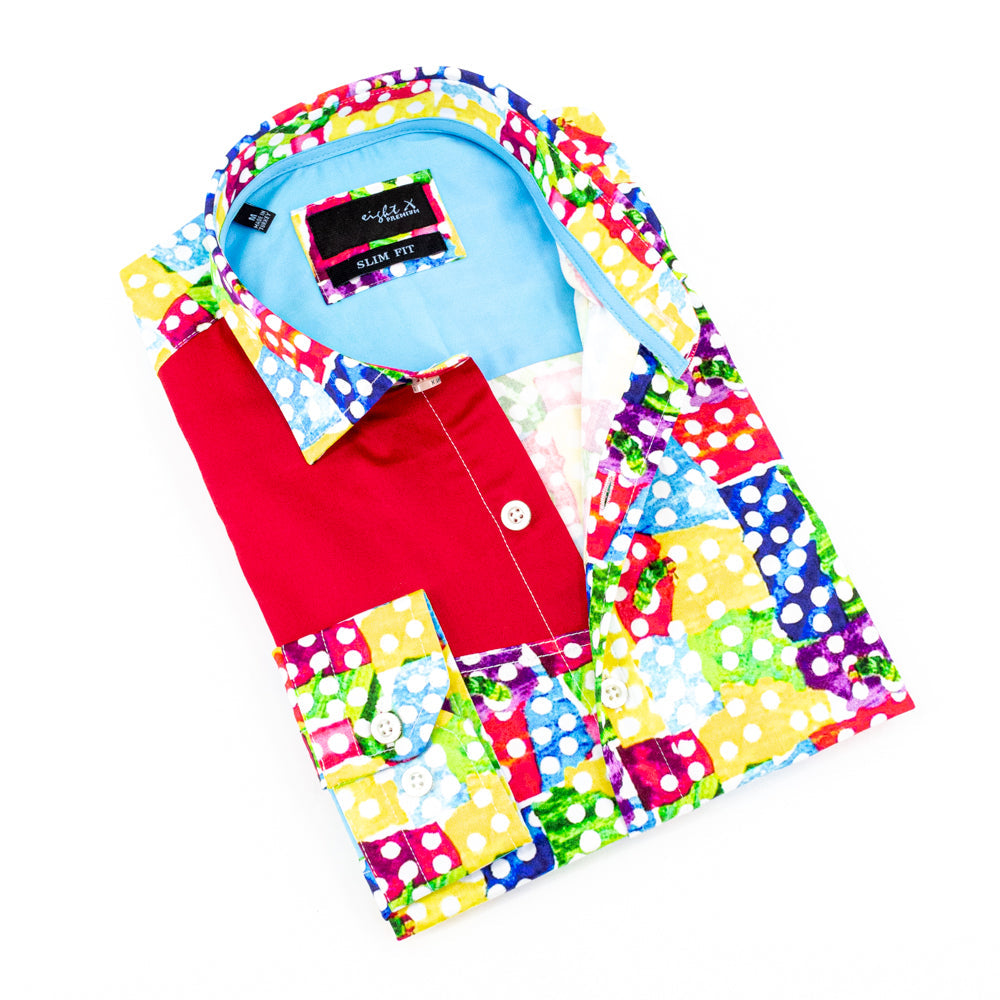 Domino Effect Button Down Shirt Shirts EightX MULTI S