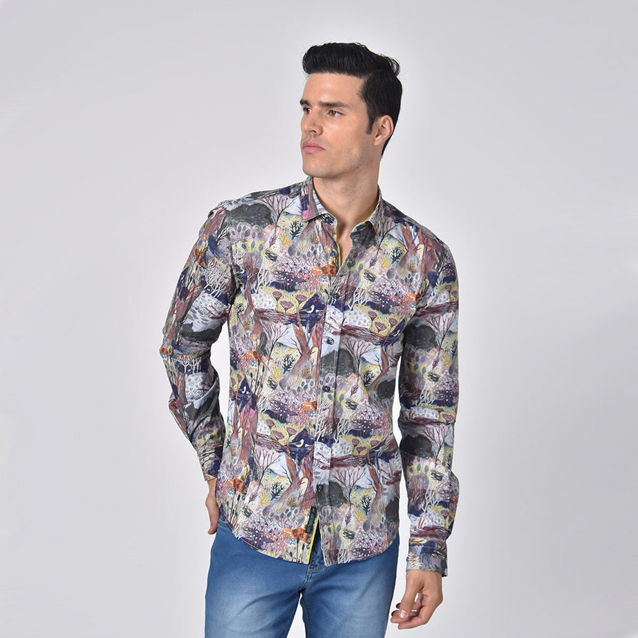 Earthy Forest Button Down Shirt – Eight-X