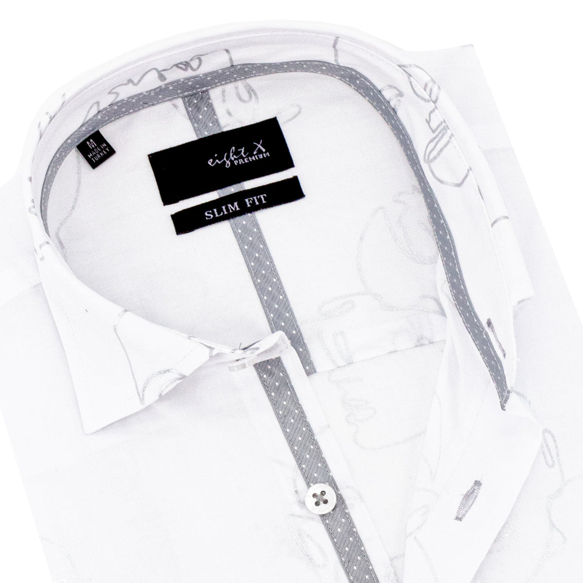 Faces Button Down Shirt - White Shirts EightX