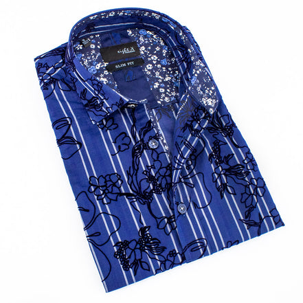 Flock the Line Short Sleeve Shirt Shirts EightX NAVY S