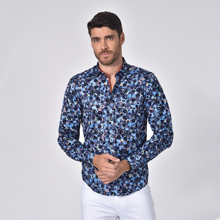 Floral Flocking Button Down Shirt Shirts Eight-X