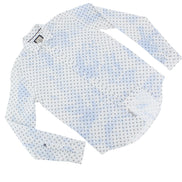 Floral Print Linen Shirt - Blue Tie Dye Shirts Eight-X
