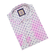 Floral Print Linen Shirt - Pink Tie Dye Shirts Eight-X