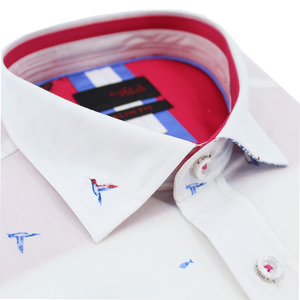 Fluttering Hummingbird and Flounder Short Sleeve Shirt Shirts Eight-X