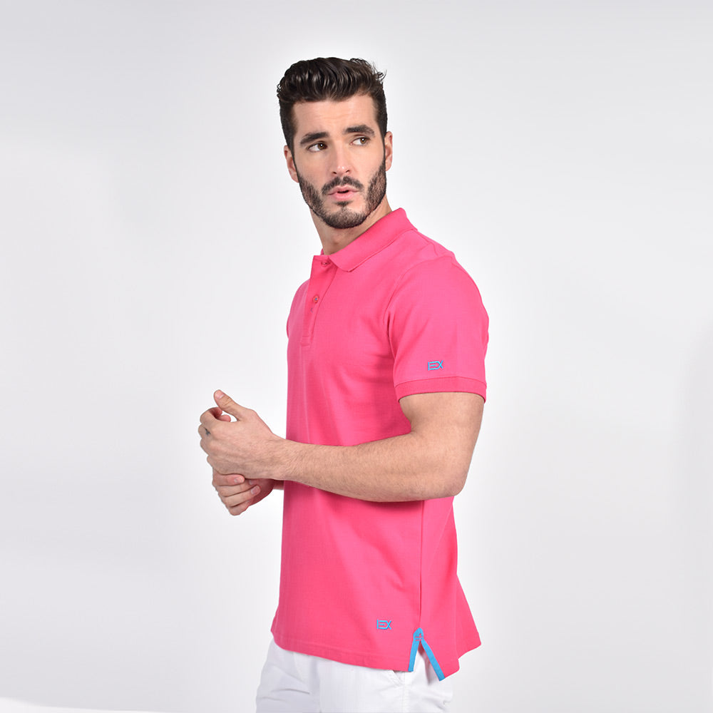 Fuchsia Polo with EX Logo Shirts Eight-X