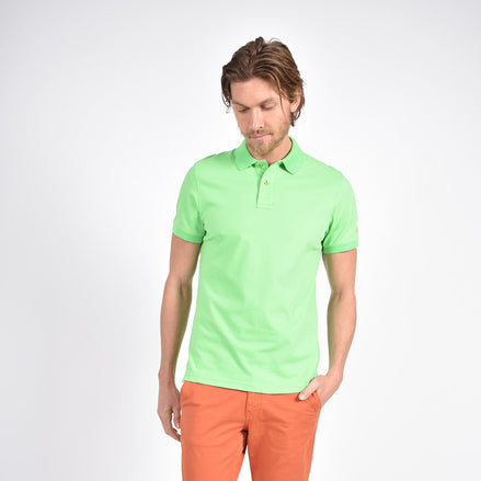 Green Polo with Double Sided Multi colored Paisley Print Collar Shirts Eight-X