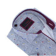 Grey Tri-Color Paisley Short Sleeve Shirt Shirts Eight-X