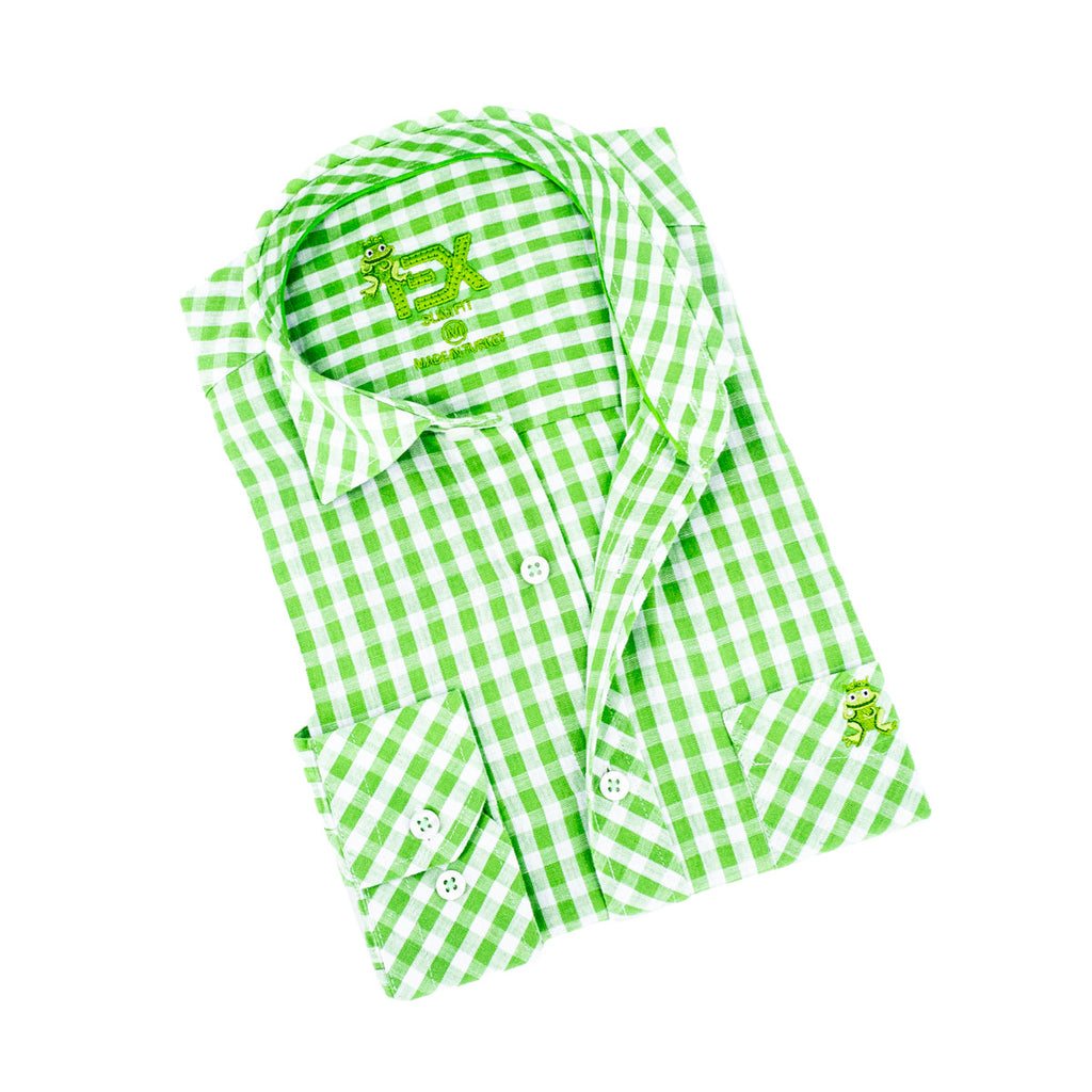 Harvard Yard FROG Linen Shirt - Green Shirts EightX GREEN S