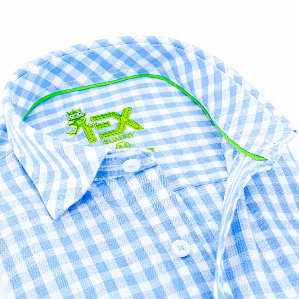 Harvard Yard FROG Linen Shirt - Light Blue Shirts EightX