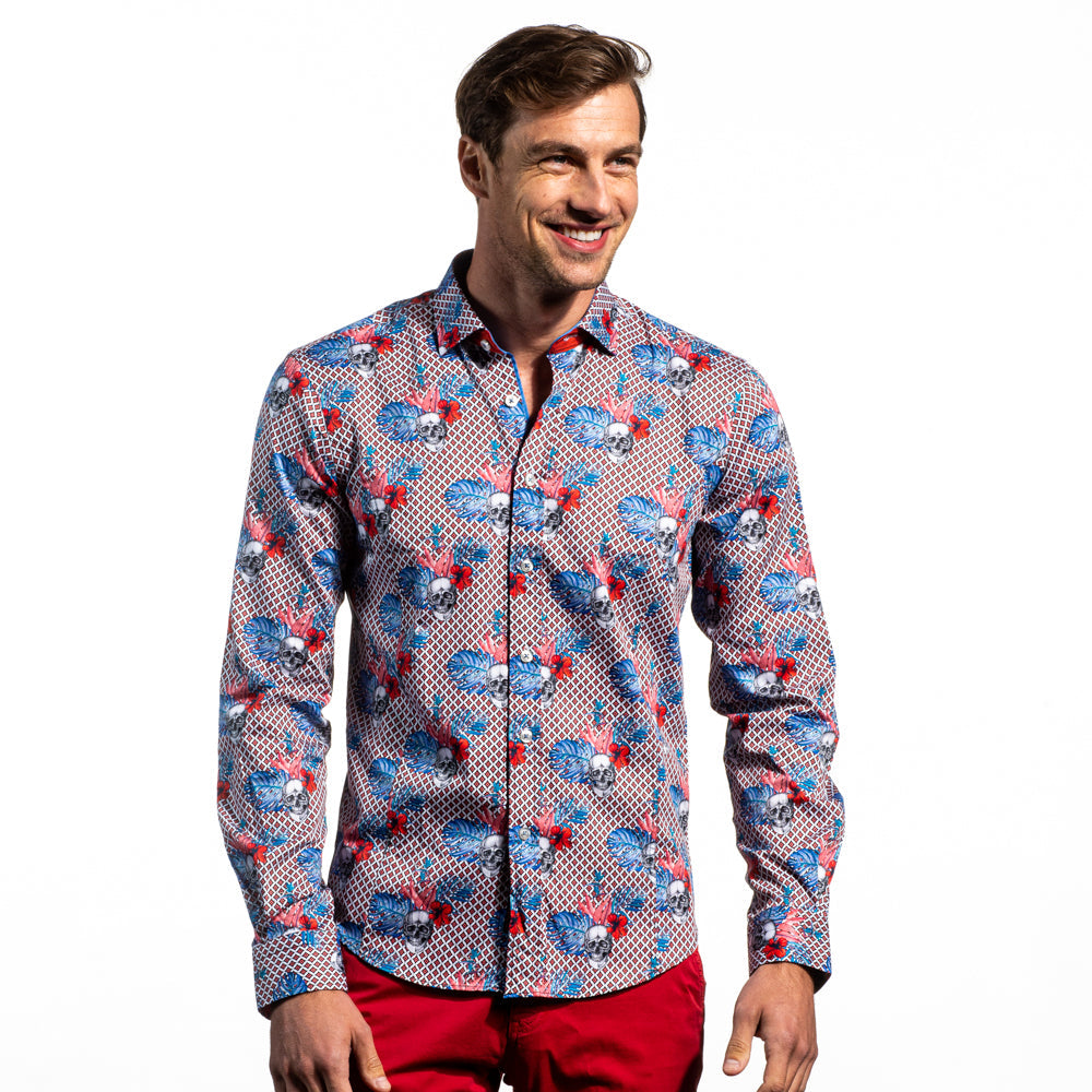 Hibiscus Haunt Button Down Shirt Shirts EightX