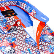 Hibiscus Haunt Button Down Shirt Shirts EightX