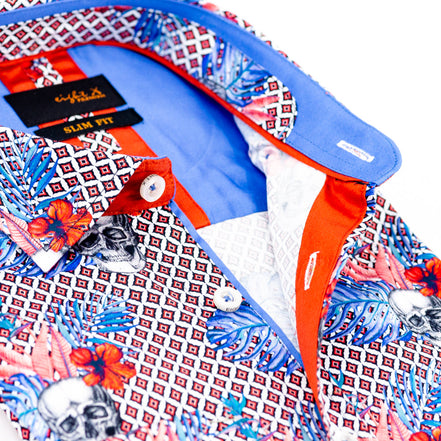 Hibiscus Haunt Button Down Shirt Shirts EightX