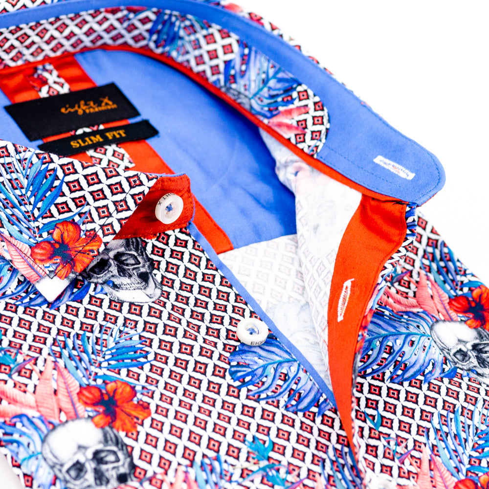 Hibiscus Haunt Button Down Shirt Shirts EightX