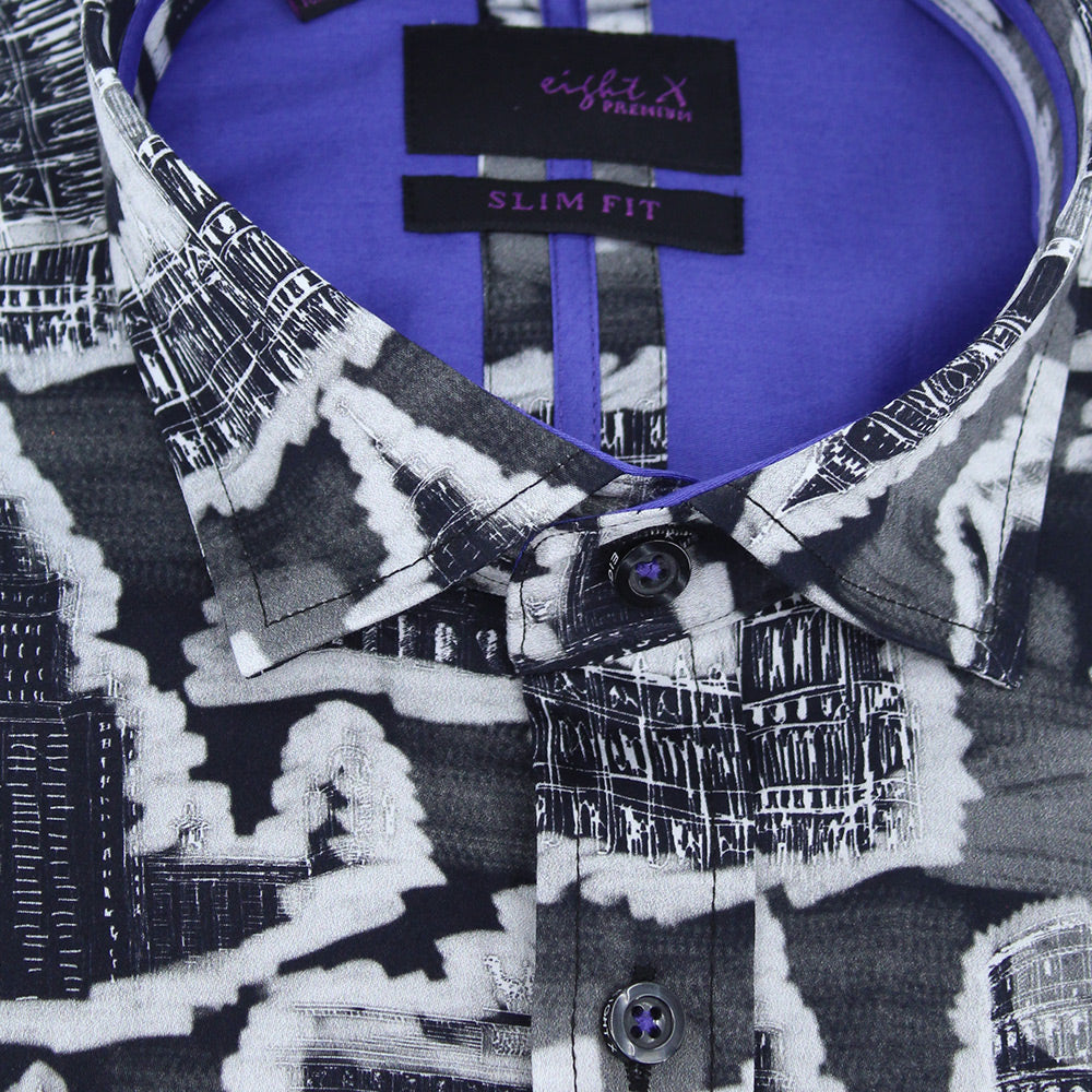 Historical Monuments Print Button Down Shirt Shirts Eight-X