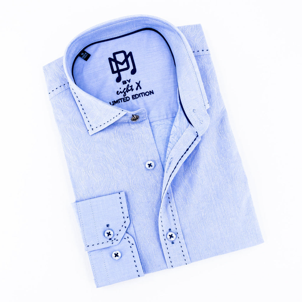 Horus Jacquard Numbered PM Edition Button Down Shirt Shirts EightX BLUE S