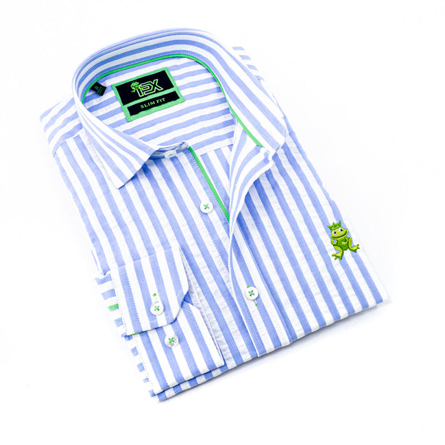 Ivan - Blue Button Down Shirt Shirts EightX BLUE S