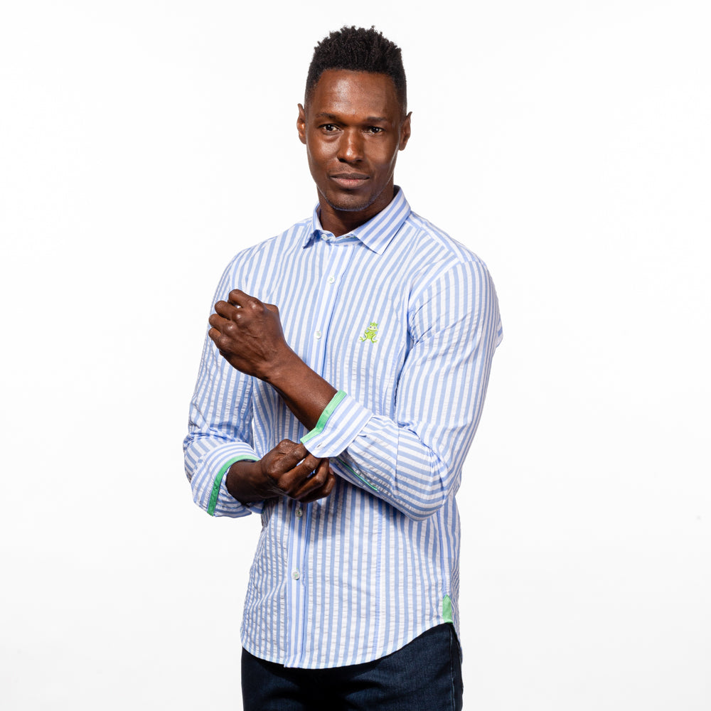 Ivan - Blue Button Down Shirt Shirts EightX