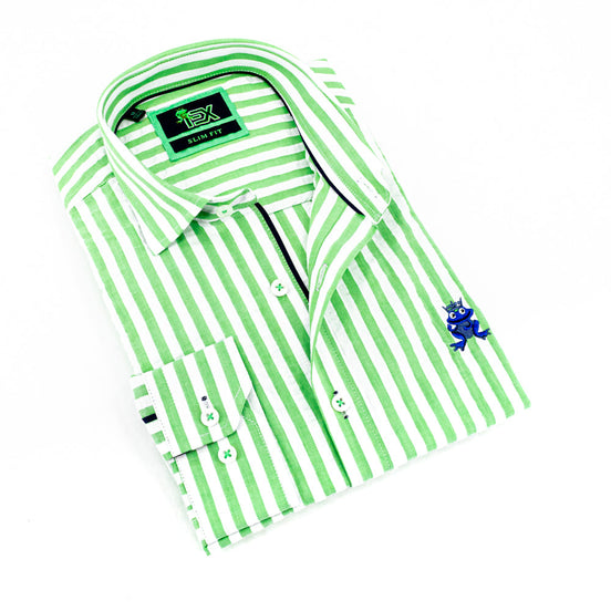 Ivan - Green Button Down Shirt Shirts EightX GREEN S