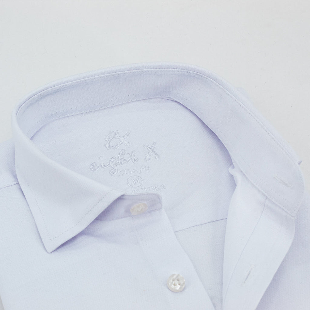 Jacquard Button Down Shirt - White Shirts EightX