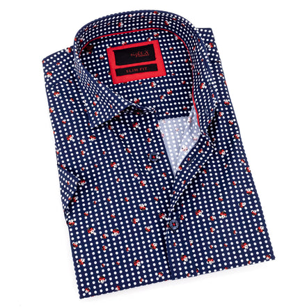 Lady Luck Short Sleeve Button Down Shirt Shirts EightX NAVY S