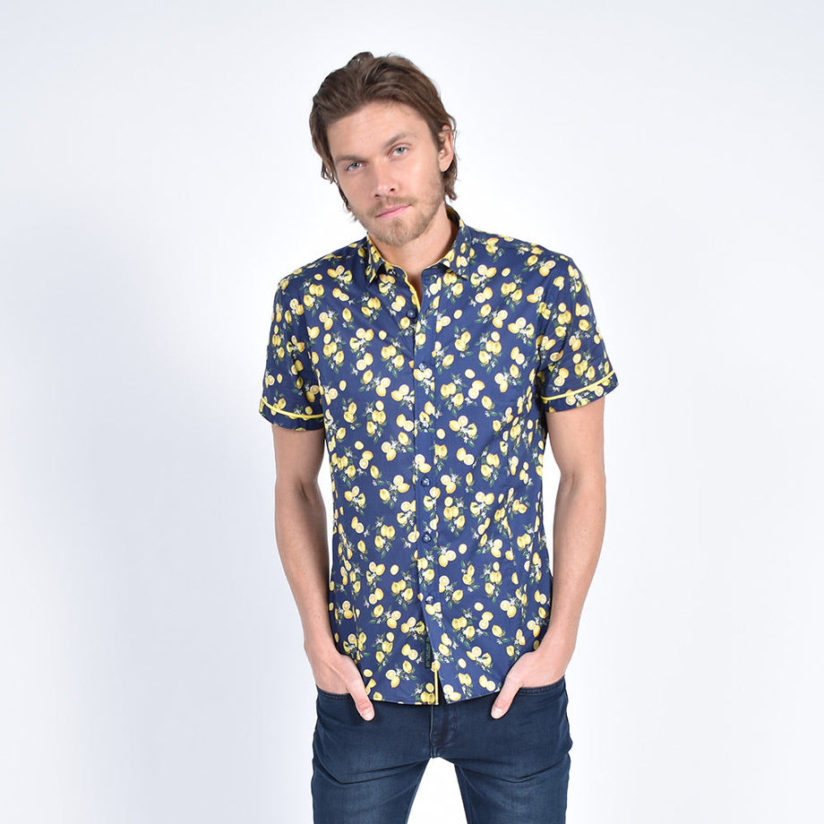 lemon dress shirt PIETER PETROS | PP LINEN SHIRT LAOS - SHORT SLEEVE