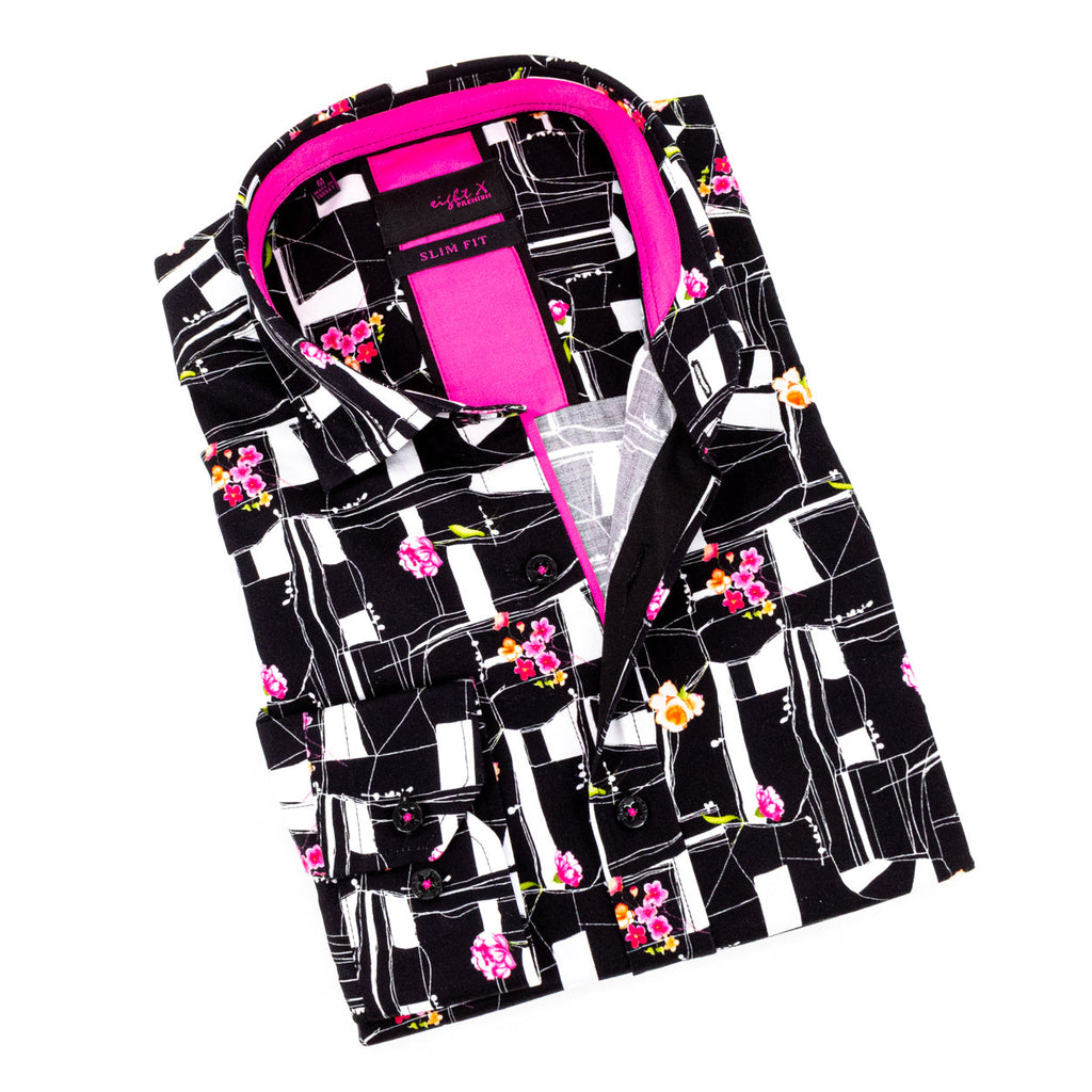 Life Finds a Way Button Down Shirt Shirts EightX BLACK S