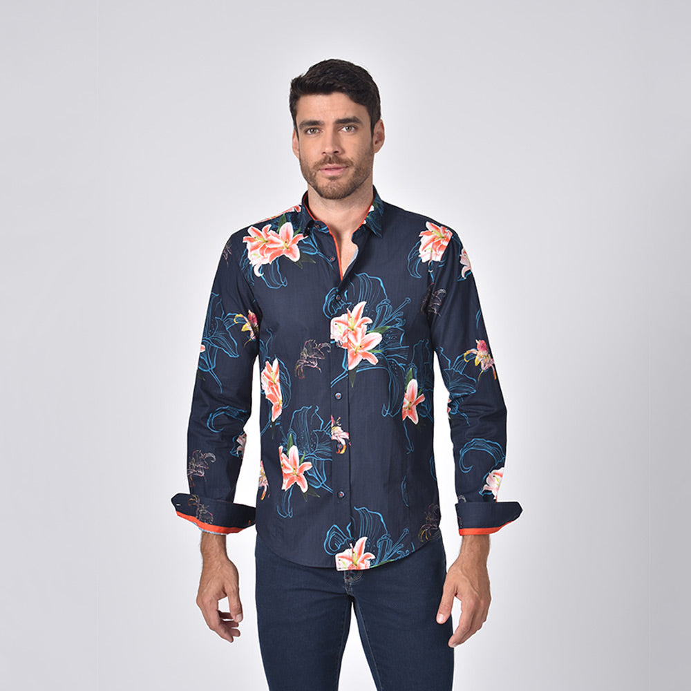 Lily Button Down Print Shirt Shirts Eight-X