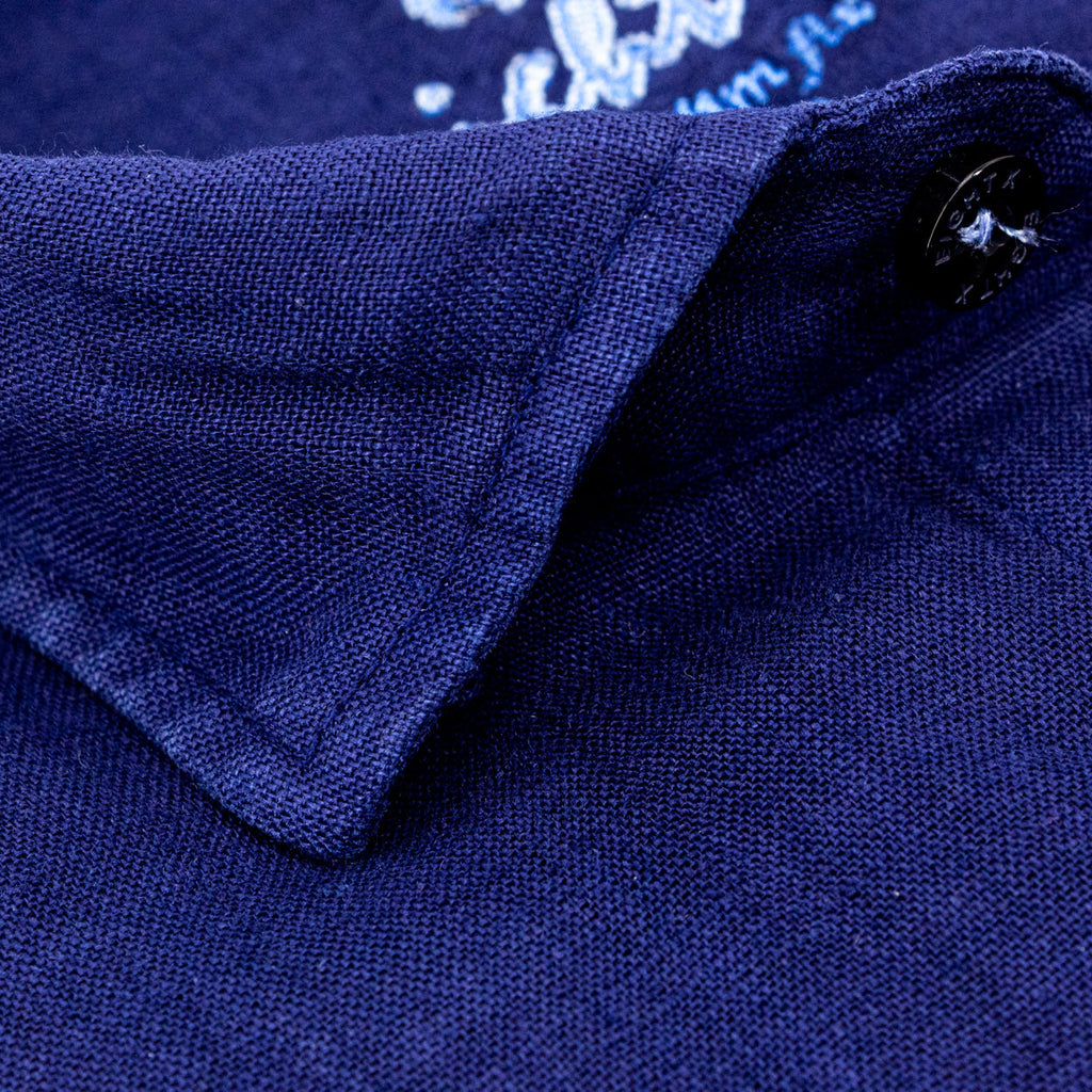 Linen Button Down Shirt - Navy Shirts Eight-X