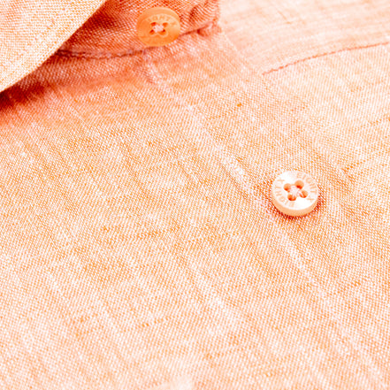 Linen Button Down Shirt - Orange Shirts Eight-X