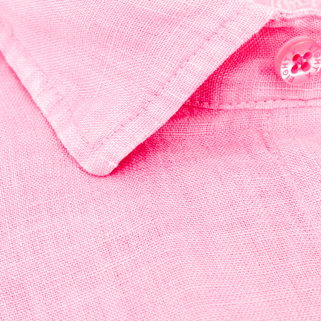 Linen Button Down Shirt - Pink Shirts Eight-X