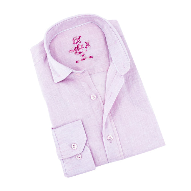Linen Button Down Shirt - Rosé Shirts Eight-X PINK S