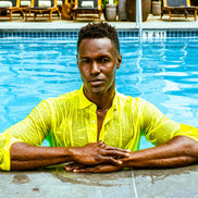 Linen Button Down Shirt - Yellow Shirts Eight-X