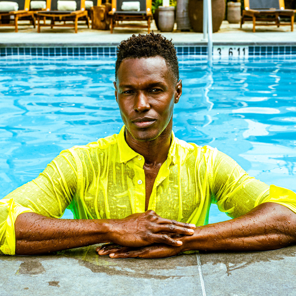 Linen Button Down Shirt - Yellow Shirts Eight-X