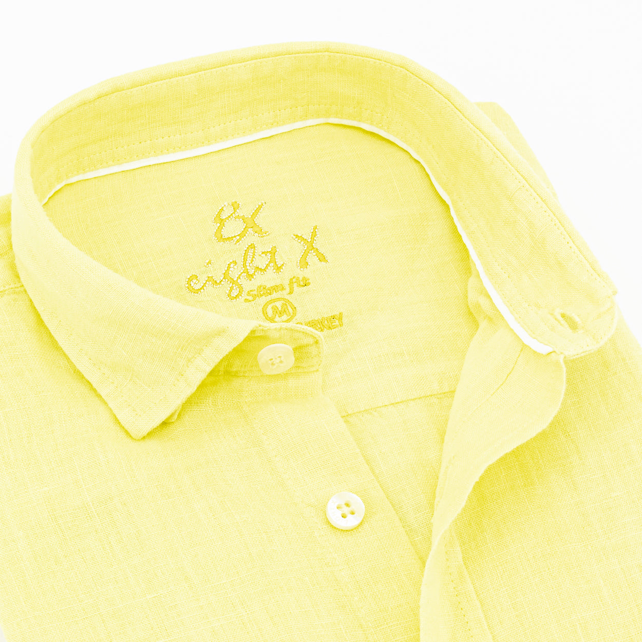 Linen Button Down Shirt - Yellow Shirts Eight-X