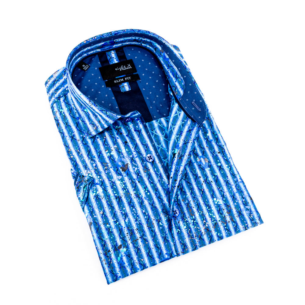 Liquid Lucidity Short Sleeve Shirt Shirts Eight-X TURQUOISE S