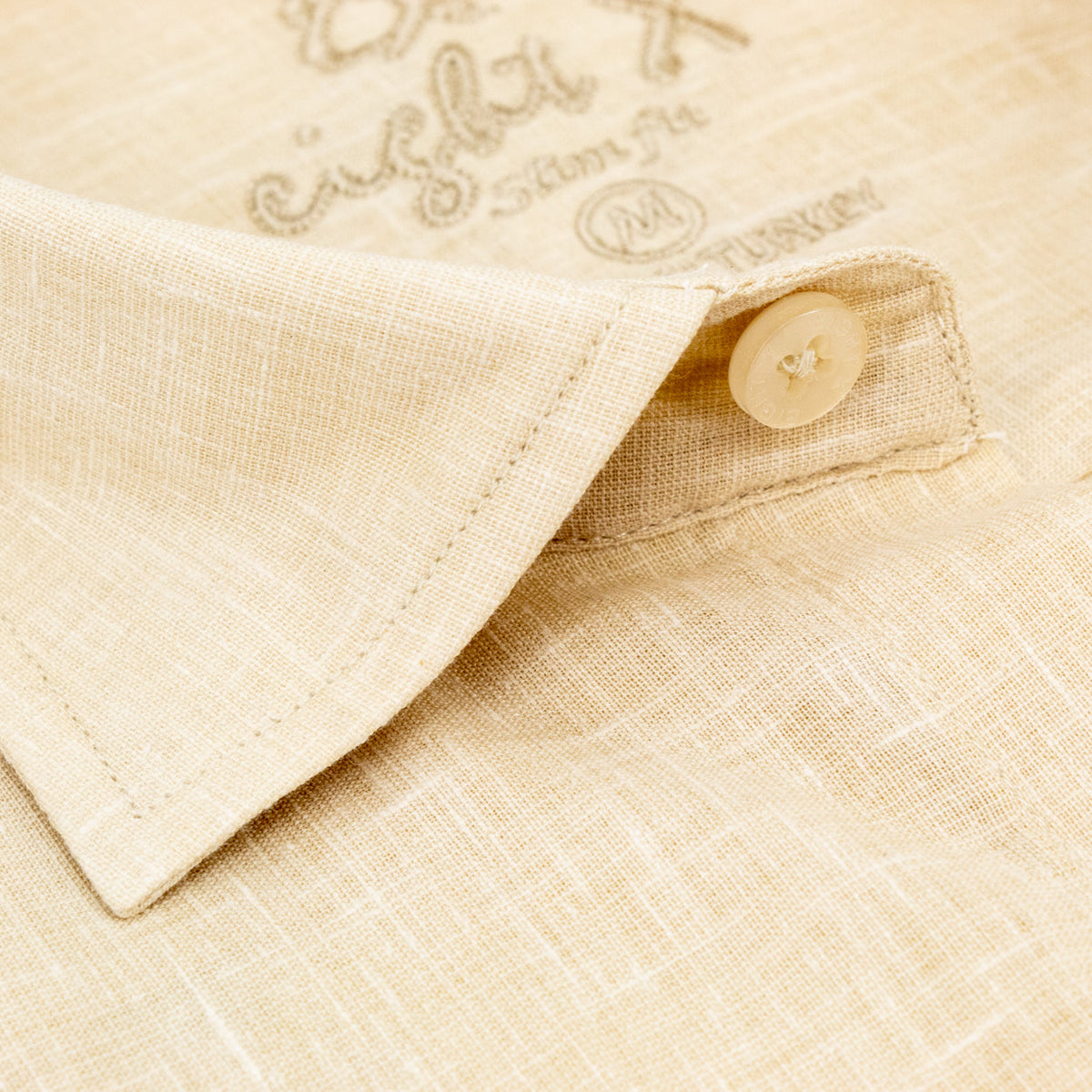 Looks Like Linen Button Down Shirt - Beige Shirts Eight-X