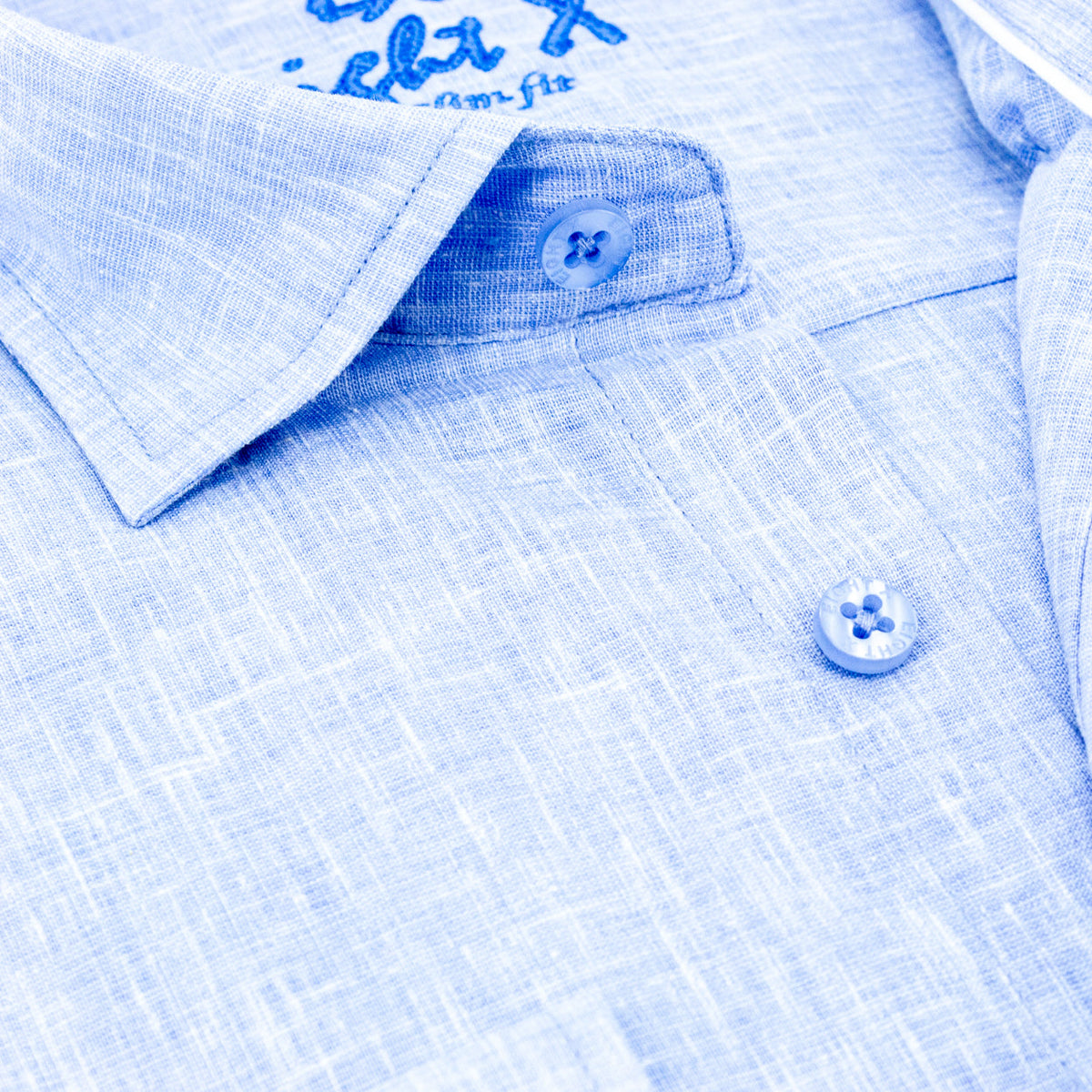 Looks Like Linen Button Down Shirt - Blue Shirts Eight-X