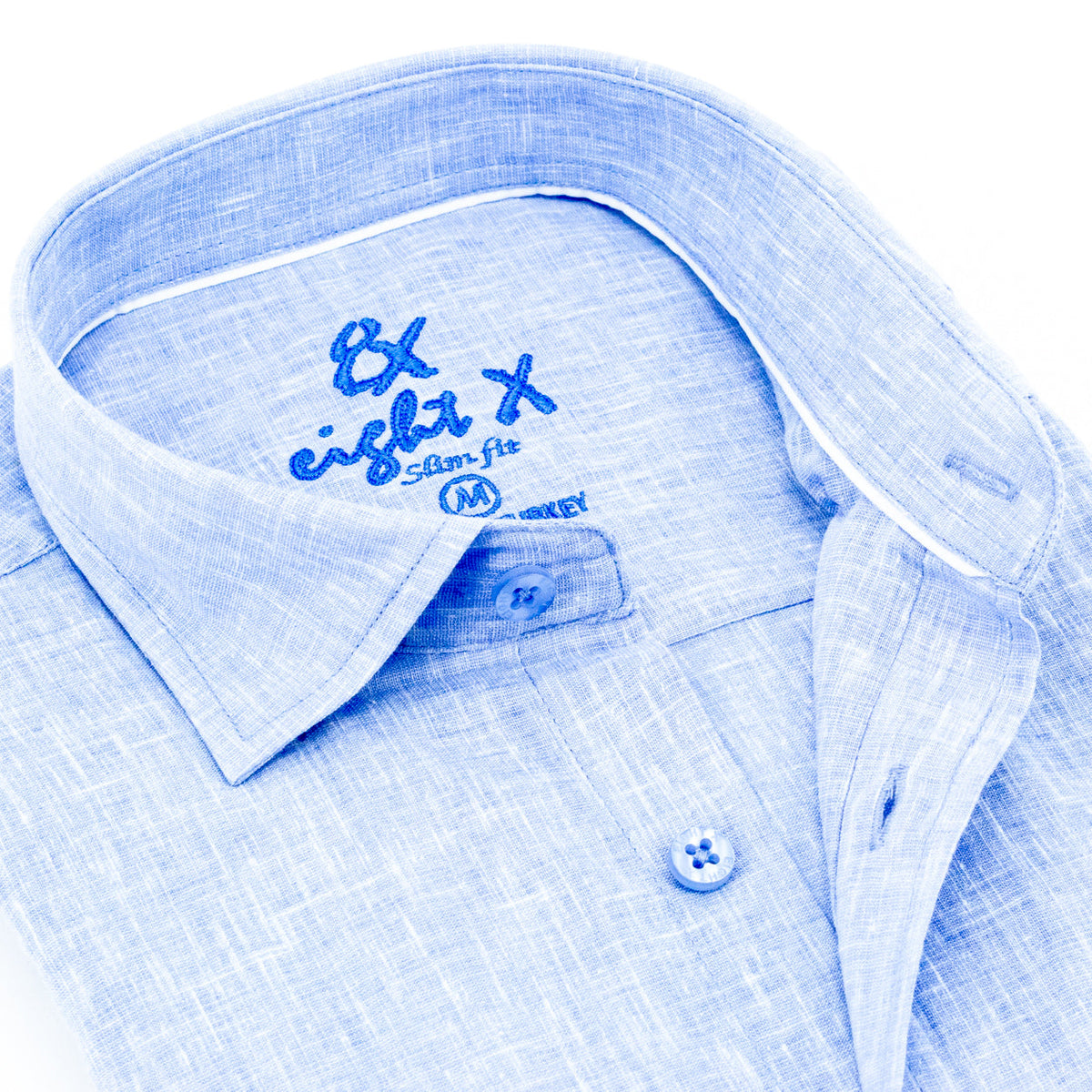 Looks Like Linen Button Down Shirt - Blue Shirts Eight-X