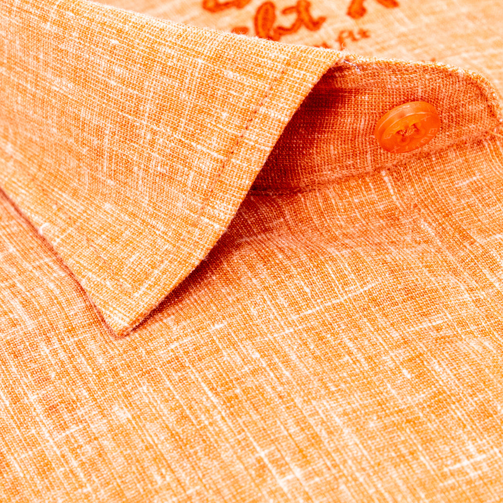 Looks Like Linen Button Down Shirt - Orange Shirts Eight-X