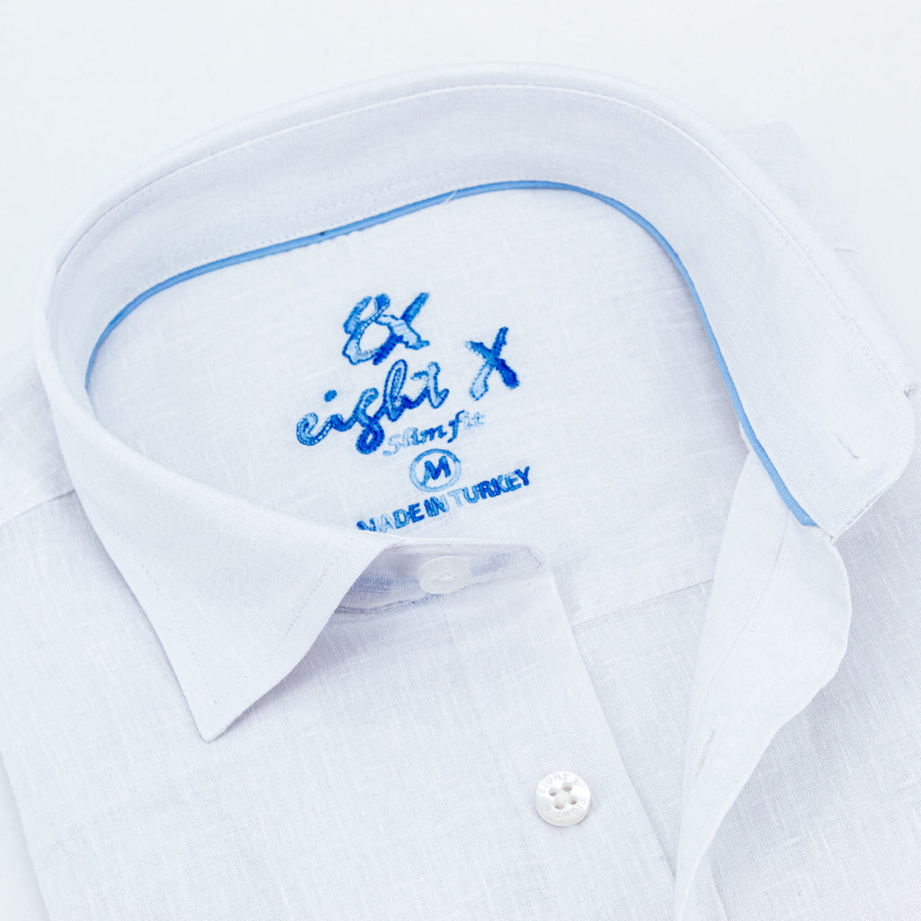 Looks Like Linen Button Down Shirt - White Shirts Eight-X