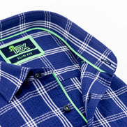 Lucas Frog Seesucker Short Sleeve Shirt - Navy Shirts EightX