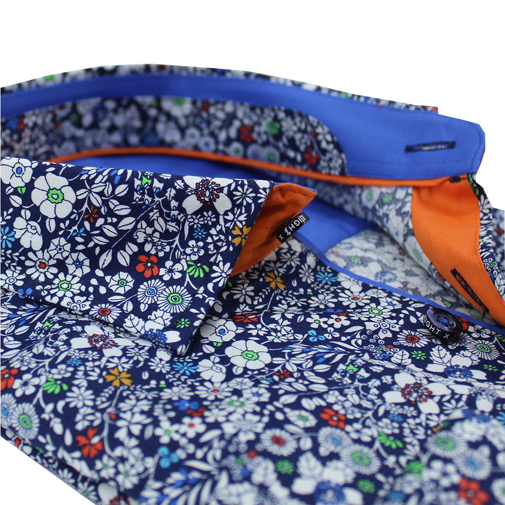 Minimalist Multi Color Bloom Button Down Shirt Shirts Eight-X